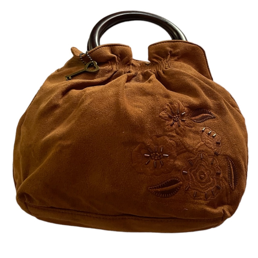 forever by fossil brown embroidered vintage bag